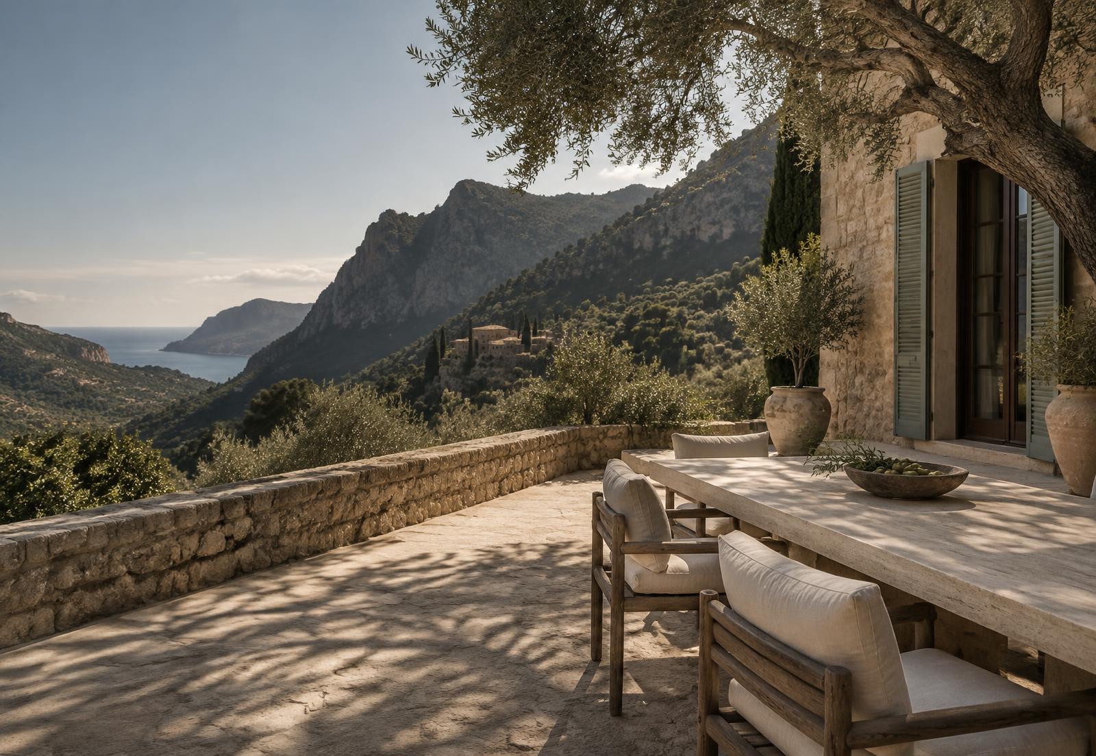 A limestone home in Mallorca's Tramuntana mountains